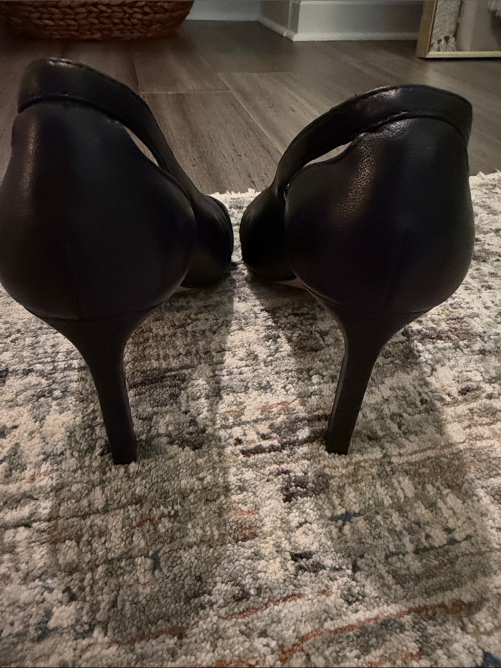 Vince Camuto Black Pointed Pumps with Braided Straps - Picture 5 of 7